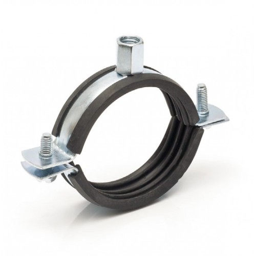 Хомут сантехнический крепежный трубный стальной оцинкованный с резиновой прокладкой Optimal Mupro 16 мм