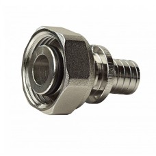 Соединитель латунный Дн 16-3/4" никелированный для PE-X труб под евроконус с накидной гайкой RAUTITAN Rehau