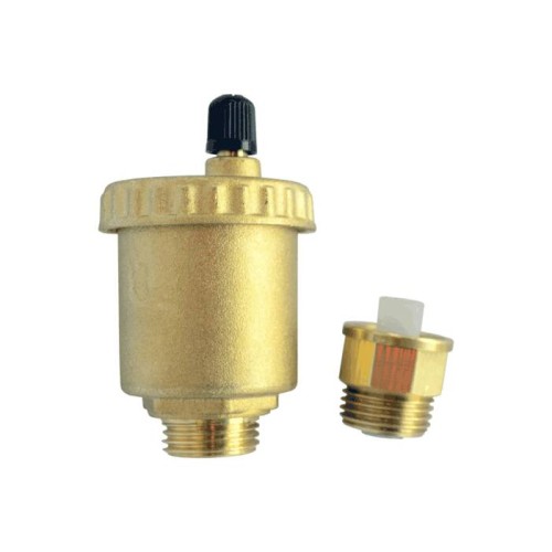 Воздухоотводчик автоматический латунный Ду-15 (1/2") Ру-10 НР (НАР) прямой с запорным клапаном Icma 707 в Уфе