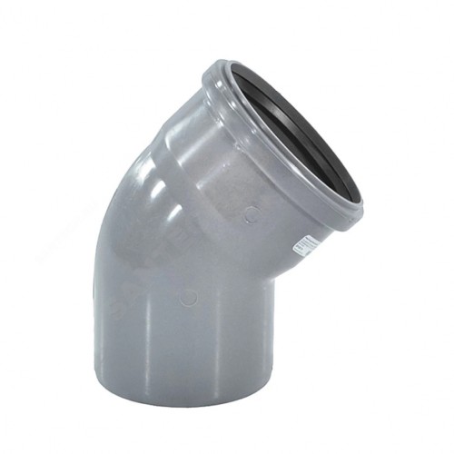 Отвод канализационный PP-H серый Дн 50 67гр б/нап в/к VALFEX в Уфе