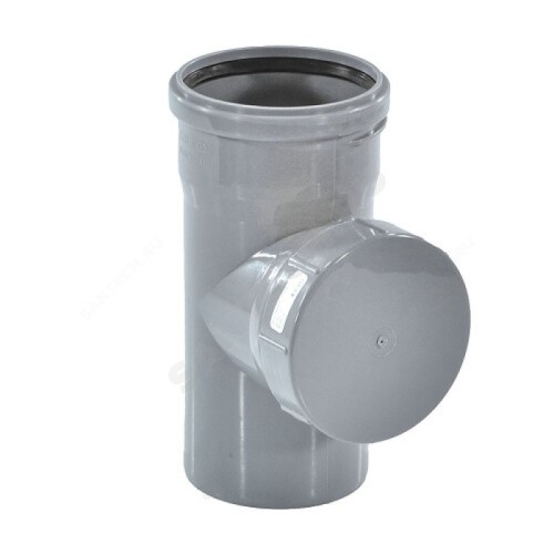 Ревизия канализационная PP-H с крышкой серая Дн 50 б/нап в/к VALFEX в Уфе