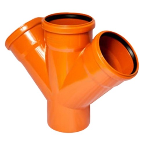 Крестовина канализационная PP-B коричневая Дн 110-110-110 45гр б/нап в/к VALFEX в Уфе