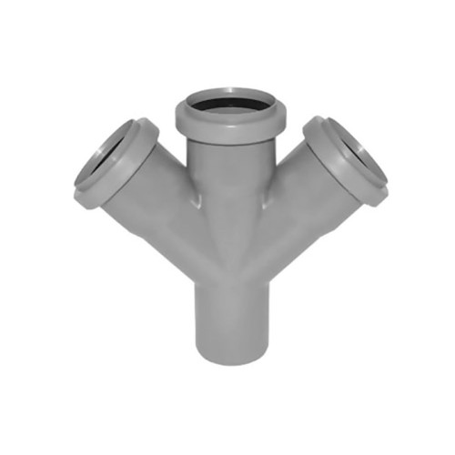 Крестовина PP-H одноплоскостная серая Дн 110-110-110 45гр б/нап в/к Ostendorf HT HTDA в Уфе