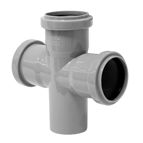 Крестовина PP-H одноплоскостная серый Дн 110-110-50 87гр б/нап в/к VALFEX в Уфе