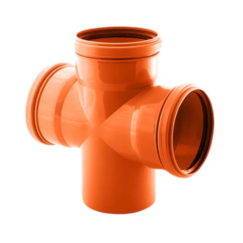 Крестовина PP-B одноплоскостная коричневая Дн 110-110-110-45гр б/нап в/к RTP (РосТурПласт) в Уфе