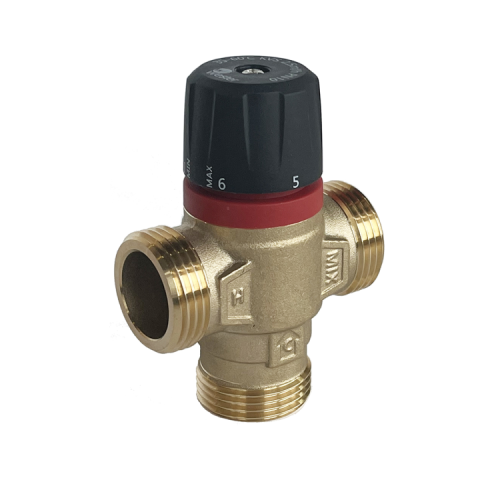 Клапан смесительный латунный термостатический с боковым смешиванием и наружной резьбой для систем отопления 1,0 МПа RVM Rommer 25 мм 1" в Уфе