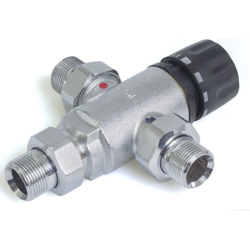 Клапан смесительный латунный термостатический с наружной резьбой-американкой 1,0 МПа TermoFar FAR 20 мм 3/4" в Уфе