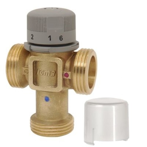 Клапан смесительный латунный термостатический седельный с внутренней резьбой 1,0 МПа Icma 20х68 мм в Уфе