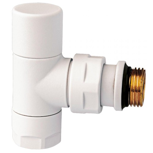 Клапан термостатический угловой Ду-15 (1/2") Ру-10 ВР-НР (ВН-НАР) белый серия E Oventrop в Уфе