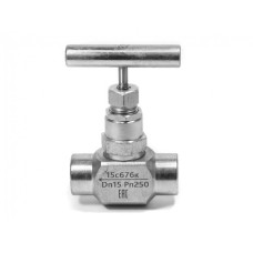 Клапан запорный игольчатый стальной с внутренней резьбой 1,6 МПа 15с54бк1 25 мм 1"