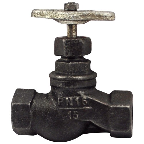 Клапан запорный чугунный с внутренней резьбой 1,6 МПа 15кч18п Китай 15х90 мм в Уфе