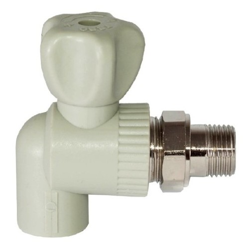 Клапан запорный угловой PP-R наружная резьба 2,5 МПа VALFEX 20 мм 1/2" ГОСТ 32415-2013 в Уфе