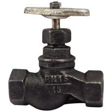 Клапан запорный чугунный с внутренней резьбой 1,6 МПа 15кч18п Китай 25х120 мм