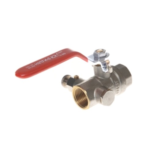 Кран латунный со спускником полнопроходной с ручкой-рычагом ВР (ВН) Ру 40 BVR-DR Ридан 20 мм 3/4" в Уфе