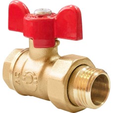 Кран запорный латунный стандартнопроходной с ручкой-бабочкой ВР-НР Ру 16 ПРАКТИК 131 ГАЛЛОП 20 мм 3/4"