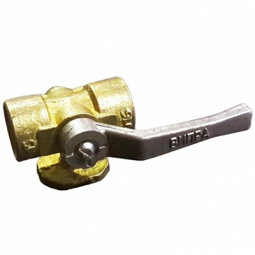 Кран латунный трехходовой стандартнопроходной для манометра с фланцем и ручкой ВР (ВН) Ру 16 Icma 15 мм 1/2" в Уфе