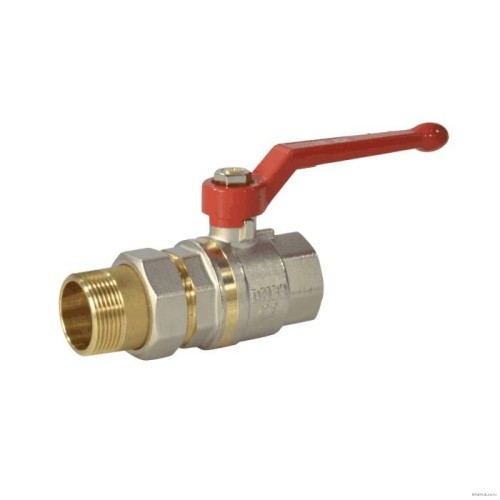 Кран запорный латунный полнопроходной с ручкой-рычагом ВР-НР Ру 40 Dist Стандарт Dist 20 мм 3/4" в Уфе