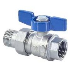 Кран запорный латунный полнопроходной с ручкой-бабочкой ВР-американка Ру 35 R859 Giacomini 15х74 мм 1/2"