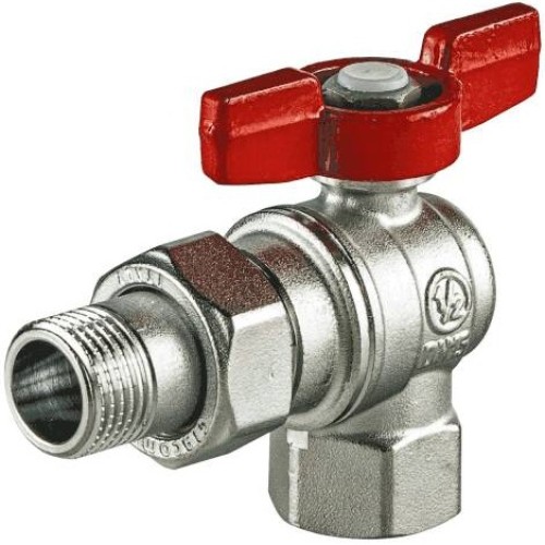 Кран шаровый латунный угловой полнопроходной с ручкой-бабочкой ВР-американка Ру 16 R789 Giacomini 15х79 мм 1/2" в Уфе