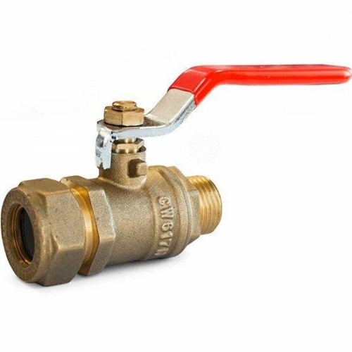 Кран запорный латунный стандартнопроходной с ручкой-рычагом ВР-под обжим Ру 50 STAHLMANN 15 мм 1/2" в Уфе