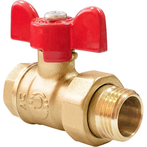 Кран запорный латунный полнопроходной с ручкой-бабочкой ВР-НР Ру 16 Стандарт 231 ГАЛЛОП 15 мм 1/2" в Уфе