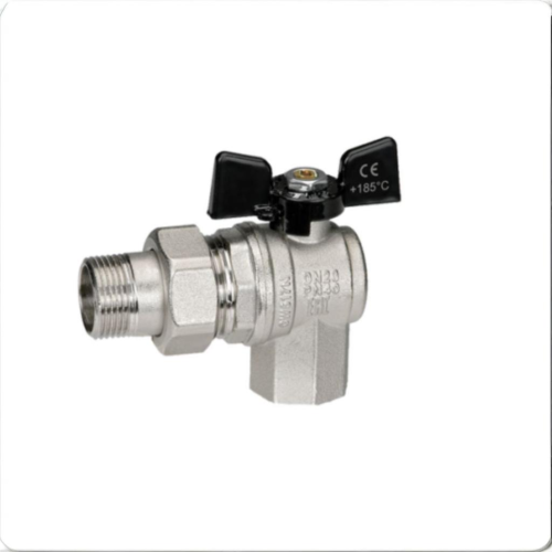 Кран шаровый латунный угловой полнопроходной с ручкой-бабочкой ВР-американка Ру 40 Bugatti 594 Bugatti 15 мм 1/2" в Уфе