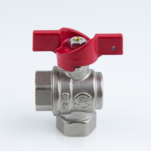 Кран запорный латунный угловой полнопроходной с ручкой-бабочкой ВР-накидная гайка Ру 25 BV.532 MVI 20 мм 3/4" в Уфе