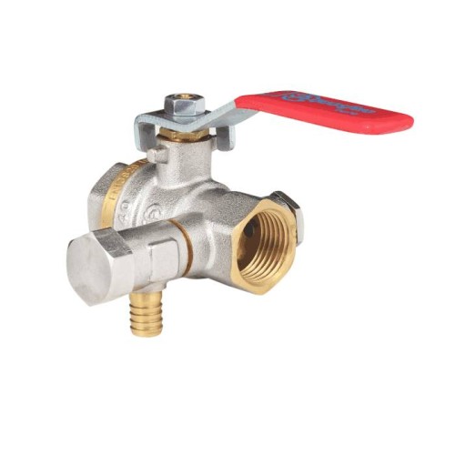 Кран запорный латунный со спускником полнопроходной с ручкой-рычагом ВР (ВН) Ру 25 Ideal 115 Itap 15 мм 1/2" в Уфе