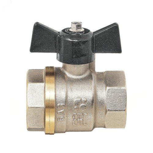 Кран запорный латунный стандартнопроходной с ручкой-бабочкой ВР (ВН) Ру 40 Bugatti 602 Bugatti 15 мм 1/2" в Уфе