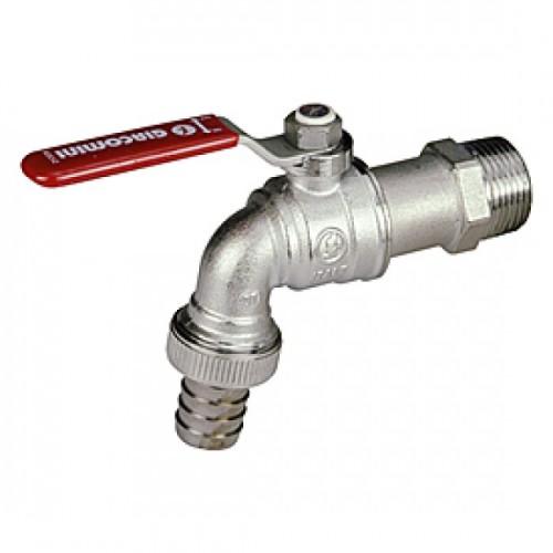 Кран водоразборный латунный стандартнопроходной с ручкой-рычагом НР-штуцер Ру 10,5 R621 Giacomini 15х82 мм 1/2" в Уфе