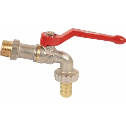 Кран водоразборный латунный стандартнопроходной с ручкой-рычагом НР-штуцер Ру 40 RTP (РосТурПласт) 14 мм 3/4" в Уфе