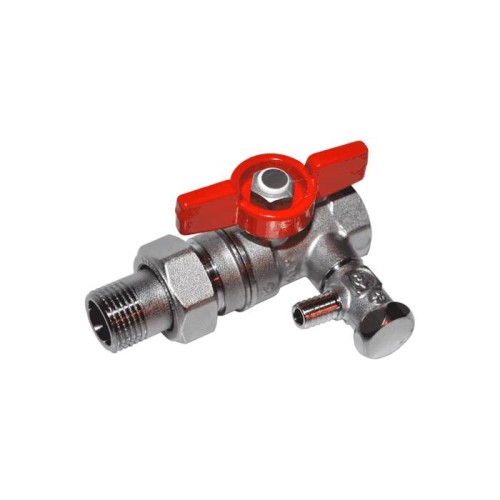 Кран шаровый латунный переходный со спускником стандартнопроходной с ручкой-бабочкой ВР-американка Ру 42 R259DS Giacomini 15х93 мм 3/4" в Уфе