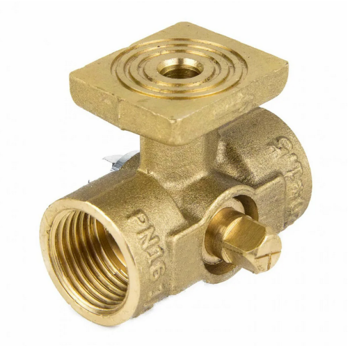 Кран латунный трехходовой стандартнопроходной для манометра с фланцем без ручки ВР (ВН) Ру 16 Aquasfera 1061 Aquasfera 15 мм 1/2" в Уфе