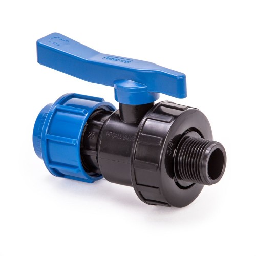 Компрессионный кран ПНД Дн 20-1/2" Ру-10 НР (НАР) RTP (РосТурПласт) в Уфе