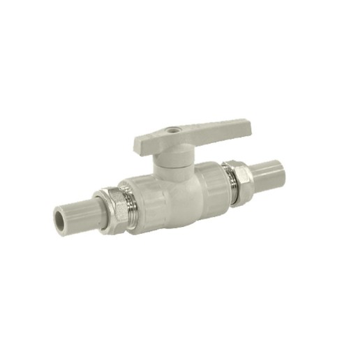 Кран полипропиленовый PP-R запорный прямой полнопроходной с внутренней пайкой серый ручка-рычаг Ру 25 VALFEX 32 мм 1 1/4" ГОСТ 32415-2013 в Уфе