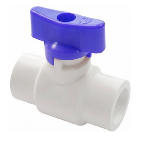 Кран полипропиленовый PP-R запорный прямой стандартнопроходной с внутренней пайкой белый ручка-бабочка Ру 25 VALFEX 20 мм ГОСТ 32415-2013 в Уфе