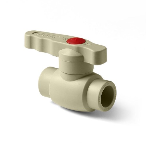 Кран полипропиленовый PP-R запорный прямой стандартнопроходной с внутренней пайкой серый ручка-рычаг Ру 10 Wavin Ekoplastik 32 мм ГОСТ 32415-2013 в Уфе