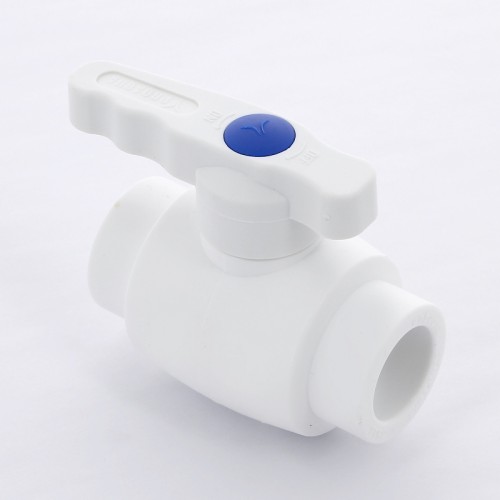Кран полипропиленовый PP-R запорный прямой стандартнопроходной с внутренней пайкой белый ручка-рычаг Ру 25 VALFEX 32 мм ГОСТ 32415-2013 в Уфе