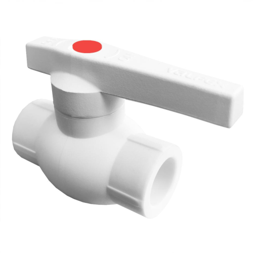 Кран полипропиленовый PP-R запорный прямой стандартнопроходной с внутренней пайкой белый ручка-рычаг Ру 10 Ultra Pro Aqua 40 мм ГОСТ 32415-2013 в Уфе