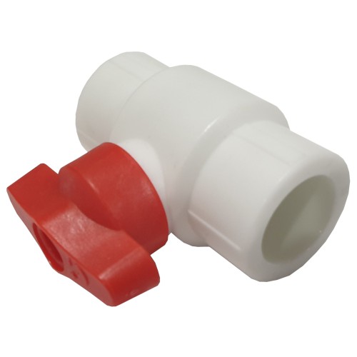 Кран полипропиленовый PP-R запорный прямой стандартнопроходной с внутренней пайкой ручка-бабочка Ру 25 RTP (РосТурПласт) 20 мм ГОСТ 32415-2013 в Уфе