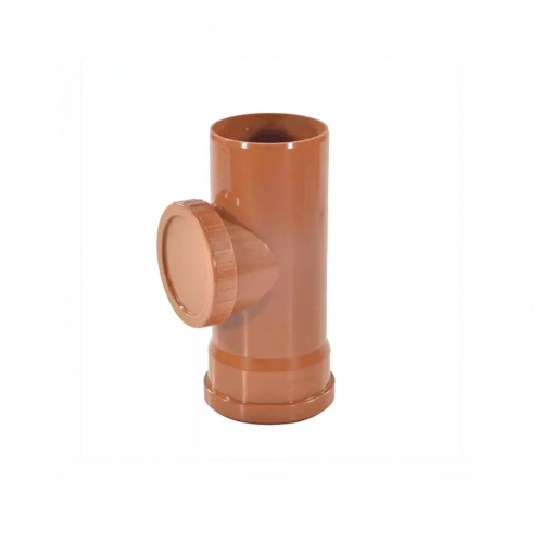 Ревизия НПВХ (ПВХ) коричневая Дн 110 безнапорная в комплекте с крышкой Aquaviva в Уфе