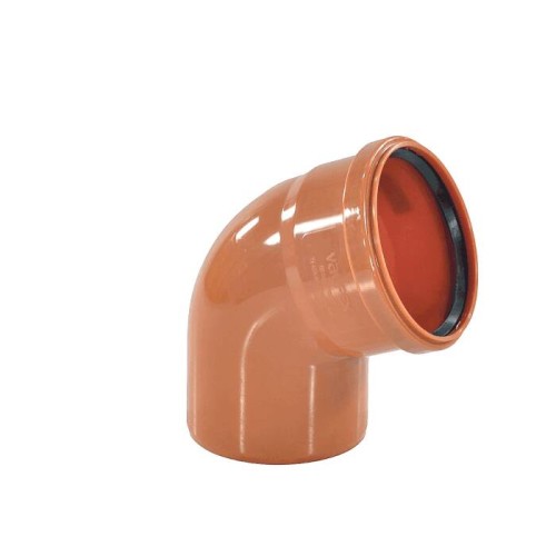 Отвод НПВХ (ПВХ) с раструбом Дн 160 87гр коричневый безнапорный в/к Ostendorf KGB в Уфе