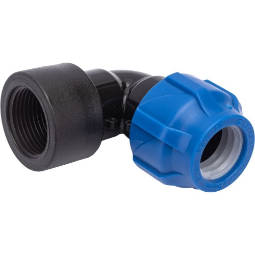 Отвод ПЭ компрессионный Дн 25-1/2" 90гр Ру-16 ВР (ВН) RTP (РосТурПласт) в Уфе