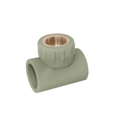 Тройник PP-R комбинированный серый ВР (ВН) Дн 20-1/2" с креплением Wavin Ekoplastik