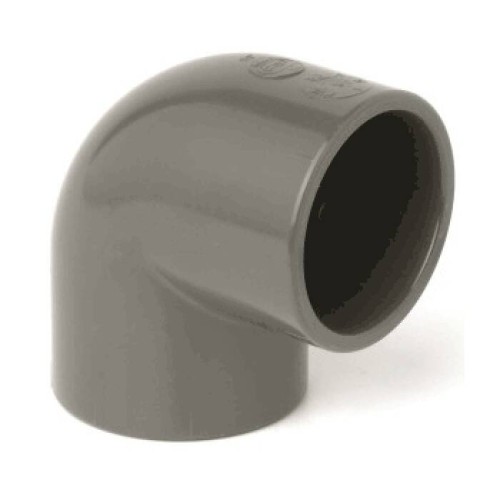 Отвод ПВХ клеевой Дн 20 90гр Ру-16 серый напорный Aquaviva в Уфе