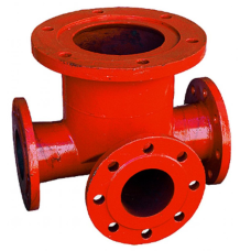 Тройник с пожарной подставкой фланцевый ППТФ стальной Ду 150-100 Ру-10 КЗПО