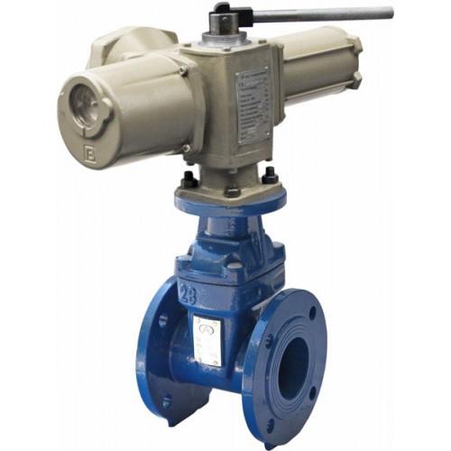 Задвижка чугунная с электроприводом ГЗ 380В и выдвижным шпинделем 30ч906бр 80х210 мм в Уфе