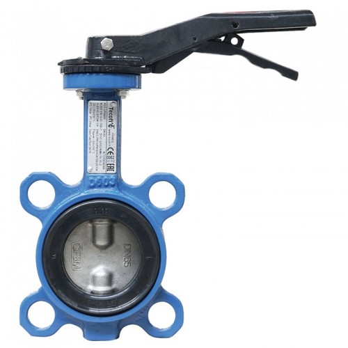 Затвор ручной с чугунным диском и рукояткой межфланцевый 1,6 МПа EPDM ЗПФ GG25 ЛАЗ 150х55 мм в Уфе